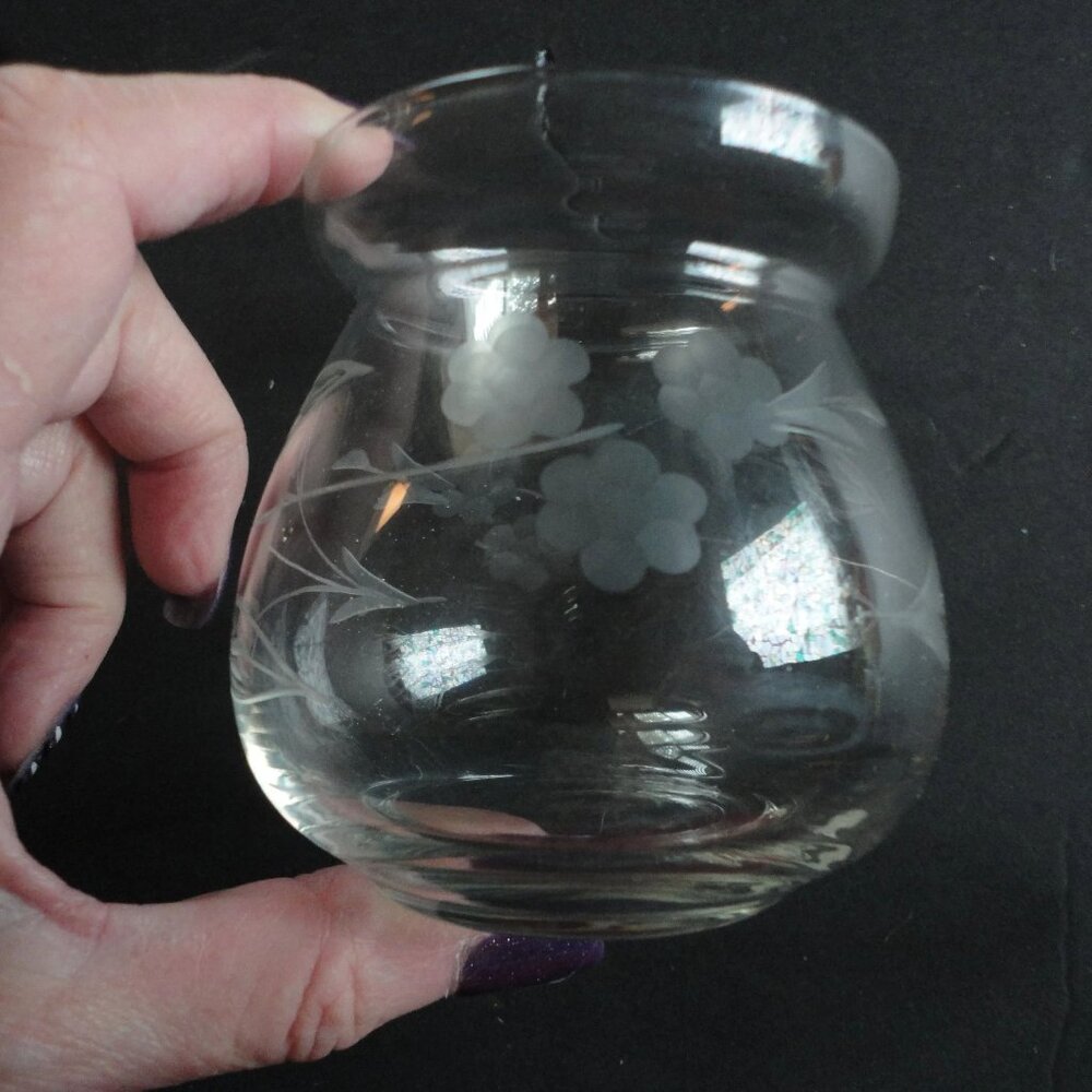 Vintage English Crystal Condiment Jar
